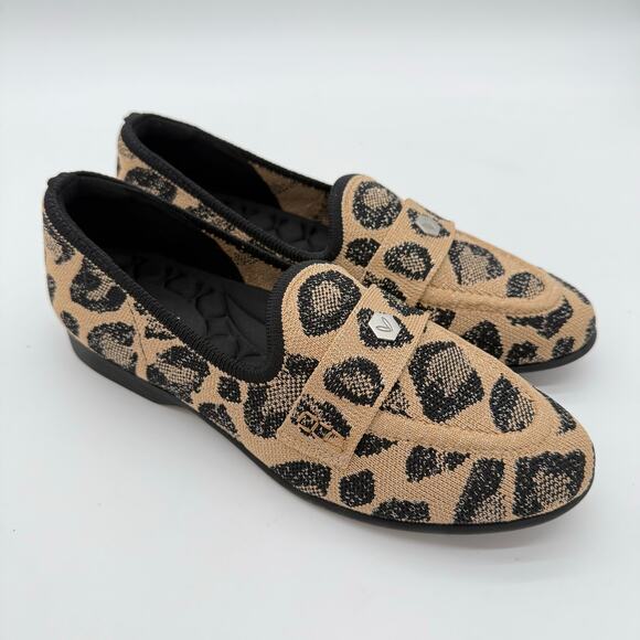 Vivaia Eloise Minimalist Old Money Penny Loafers Knit Comfort Leopard 7-7.5 - Picture 1 of 8